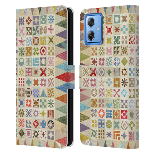 Rachel Caldwell Patterns Jane Leather Book Wallet Case Cover For Motorola Moto G54 5G