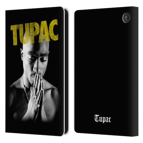 Tupac Shakur Key Art Golden Leather Book Wallet Case Cover For Amazon Fire 7 2022