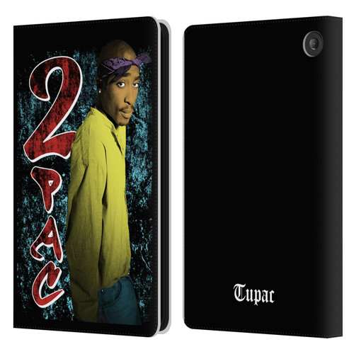 Tupac Shakur Key Art Vintage Leather Book Wallet Case Cover For Amazon Fire 7 2022