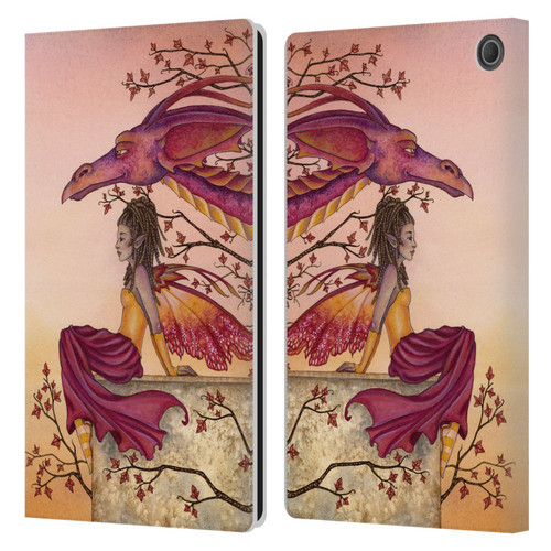 Amy Brown Elemental Fairies Greeting The Dawn Leather Book Wallet Case Cover For Amazon Fire Max 11 2023