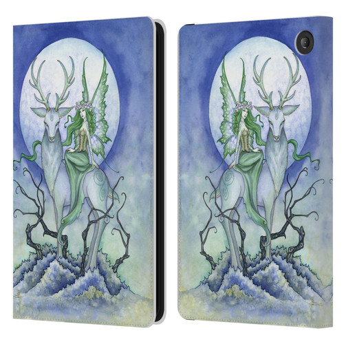 Amy Brown Elemental Fairies Midnight Fairy Leather Book Wallet Case Cover For Amazon Fire 7 2022