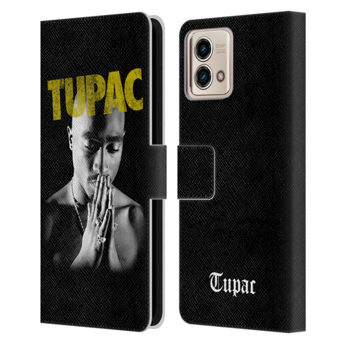 Tupac Shakur Key Art Golden Leather Book Wallet Case Cover For Motorola Moto G Stylus 5G 2023