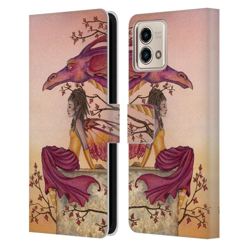 Amy Brown Elemental Fairies Greeting The Dawn Leather Book Wallet Case Cover For Motorola Moto G Stylus 5G 2023