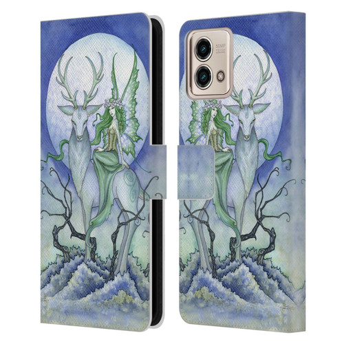 Amy Brown Elemental Fairies Midnight Fairy Leather Book Wallet Case Cover For Motorola Moto G Stylus 5G 2023