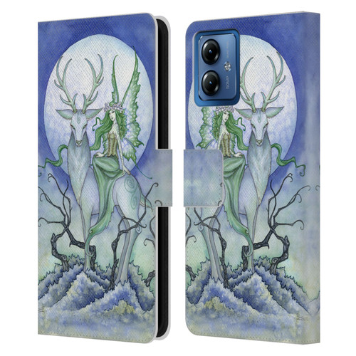 Amy Brown Elemental Fairies Midnight Fairy Leather Book Wallet Case Cover For Motorola Moto G14