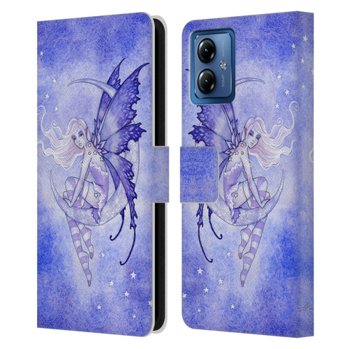 Amy Brown Elemental Fairies Moon Fairy Leather Book Wallet Case Cover For Motorola Moto G14