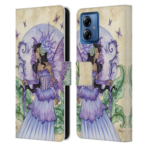 Amy Brown Elemental Fairies Spring Fairy Leather Book Wallet Case Cover For Motorola Moto G14