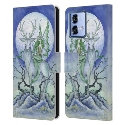 Amy Brown Elemental Fairies Midnight Fairy Leather Book Wallet Case Cover For Motorola Moto G84 5G