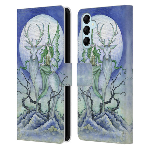 Amy Brown Elemental Fairies Midnight Fairy Leather Book Wallet Case Cover For Samsung Galaxy M14 5G