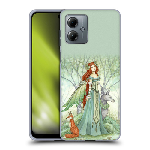 Amy Brown Magical Fairies Woodland Fairy With Fox & Wolf Soft Gel Case for Motorola Moto G14