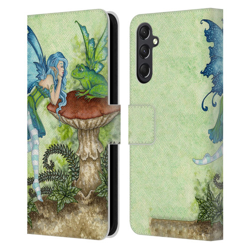 Amy Brown Pixies Frog Gossip Leather Book Wallet Case Cover For Samsung Galaxy A24 4G / M34 5G
