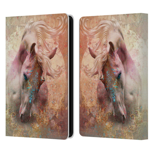 Jena DellaGrottaglia Animals Horse Leather Book Wallet Case Cover For Amazon Kindle Paperwhite 5 (2021)