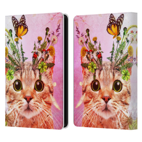 Jena DellaGrottaglia Animals Kitty Leather Book Wallet Case Cover For Amazon Kindle Paperwhite 5 (2021)
