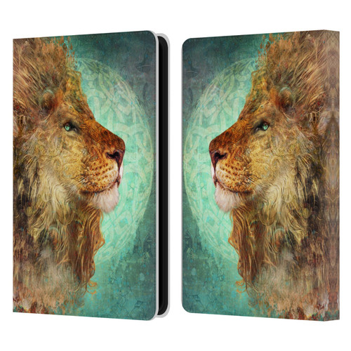 Jena DellaGrottaglia Animals Lion Leather Book Wallet Case Cover For Amazon Kindle Paperwhite 5 (2021)