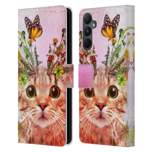 Jena DellaGrottaglia Animals Kitty Leather Book Wallet Case Cover For Samsung Galaxy A05s