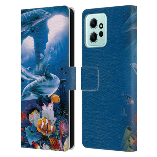 Graeme Stevenson Assorted Designs Dolphins Leather Book Wallet Case Cover For Xiaomi Redmi 12