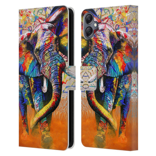 Graeme Stevenson Colourful Wildlife Elephant 4 Leather Book Wallet Case Cover For Samsung Galaxy A05