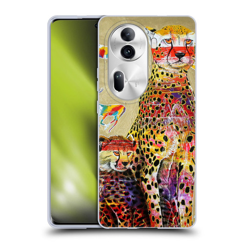 Graeme Stevenson Colourful Wildlife Cheetah Soft Gel Case for OPPO Reno11 Pro