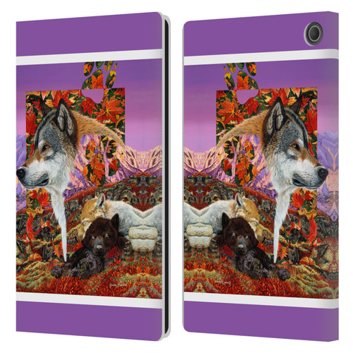 Graeme Stevenson Wildlife Wolves 4 Leather Book Wallet Case Cover For Amazon Fire Max 11 2023