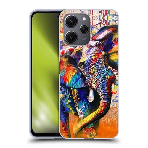 Graeme Stevenson Colourful Wildlife Elephant 4 Soft Gel Case for Xiaomi Redmi 12