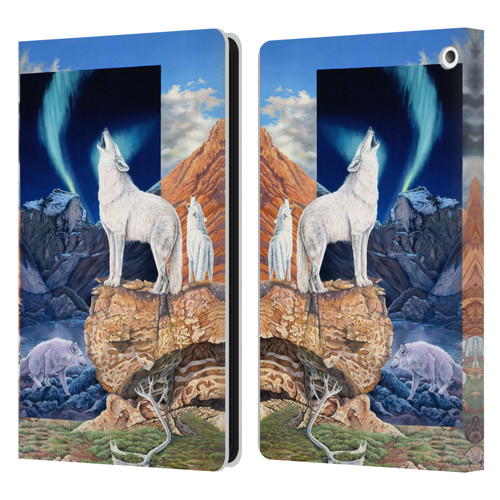 Graeme Stevenson Wildlife Wolves 3 Leather Book Wallet Case Cover For Amazon Fire HD 8/Fire HD 8 Plus 2020