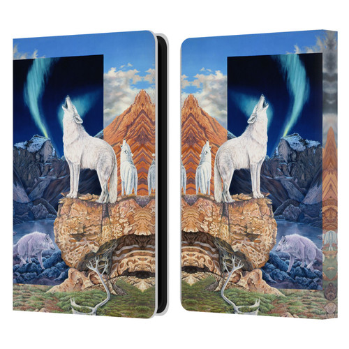 Graeme Stevenson Wildlife Wolves 3 Leather Book Wallet Case Cover For Amazon Kindle Paperwhite 5 (2021)