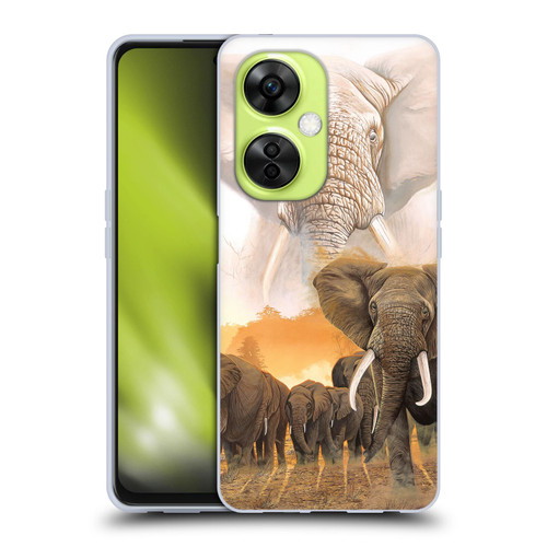 Graeme Stevenson Wildlife Elephants Soft Gel Case for OnePlus Nord CE 3 Lite 5G