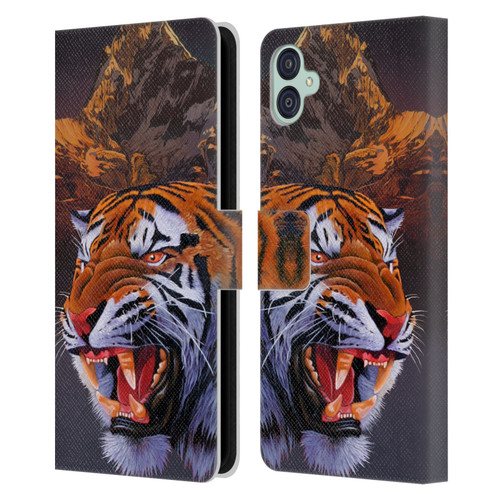 Graeme Stevenson Wildlife Tiger Leather Book Wallet Case Cover For Samsung Galaxy M04 5G / A04e