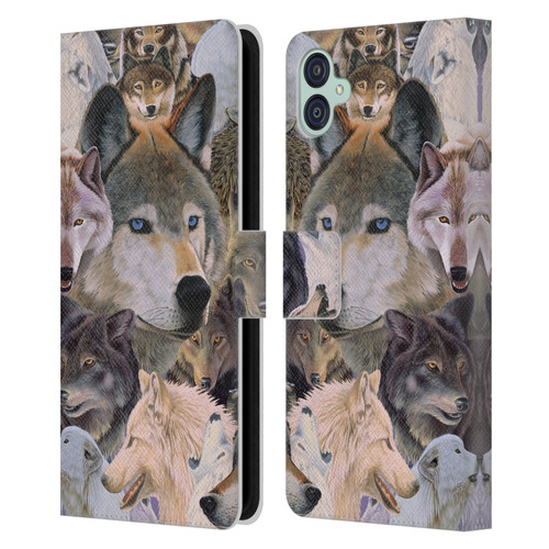 Graeme Stevenson Wildlife Wolves 1 Leather Book Wallet Case Cover For Samsung Galaxy M04 5G / A04e