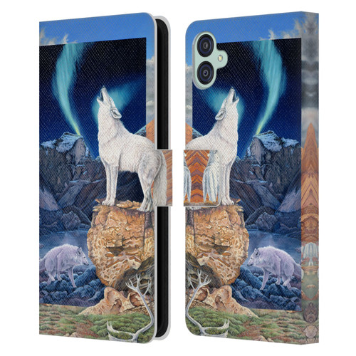 Graeme Stevenson Wildlife Wolves 3 Leather Book Wallet Case Cover For Samsung Galaxy M04 5G / A04e