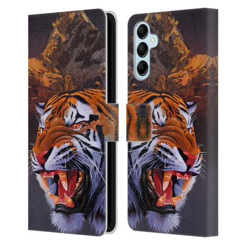 Graeme Stevenson Wildlife Tiger Leather Book Wallet Case Cover For Samsung Galaxy M14 5G