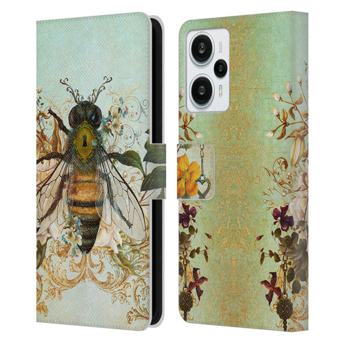 Jena DellaGrottaglia Insects Bee Garden Leather Book Wallet Case Cover For Xiaomi Redmi Note 12T
