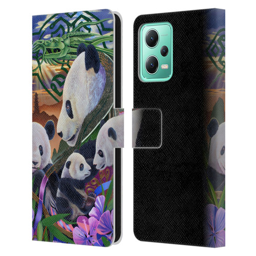 Graeme Stevenson Wildlife Pandas Leather Book Wallet Case Cover For Xiaomi Redmi Note 12 5G