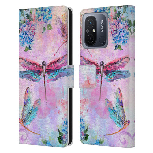 Jena DellaGrottaglia Insects Dragonflies Leather Book Wallet Case Cover For Xiaomi Redmi 12C