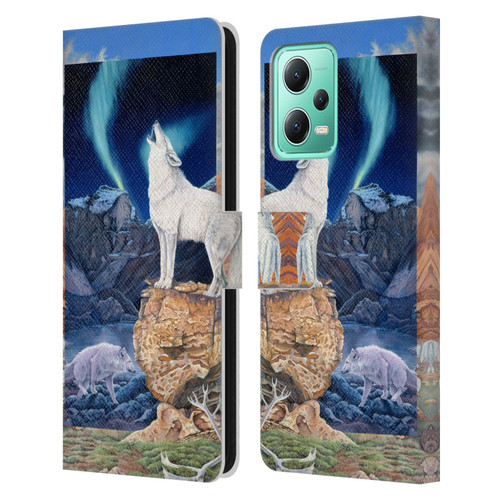 Graeme Stevenson Wildlife Wolves 3 Leather Book Wallet Case Cover For Xiaomi Redmi Note 12 5G