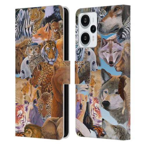 Graeme Stevenson Wildlife Animals Leather Book Wallet Case Cover For Xiaomi Redmi Note 12T