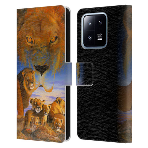 Graeme Stevenson Wildlife Lions Leather Book Wallet Case Cover For Xiaomi 13 Pro 5G