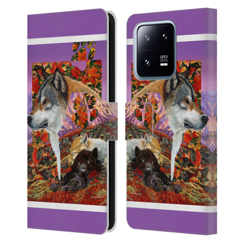 Graeme Stevenson Wildlife Wolves 4 Leather Book Wallet Case Cover For Xiaomi 13 Pro 5G