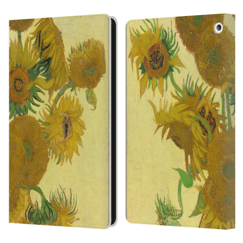 The National Gallery Art Sunflowers Leather Book Wallet Case Cover For Amazon Fire HD 8/Fire HD 8 Plus 2020