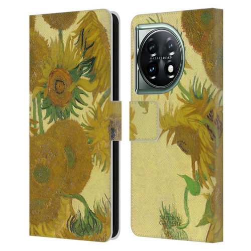 The National Gallery Art Sunflowers Leather Book Wallet Case Cover For OnePlus 11 5G