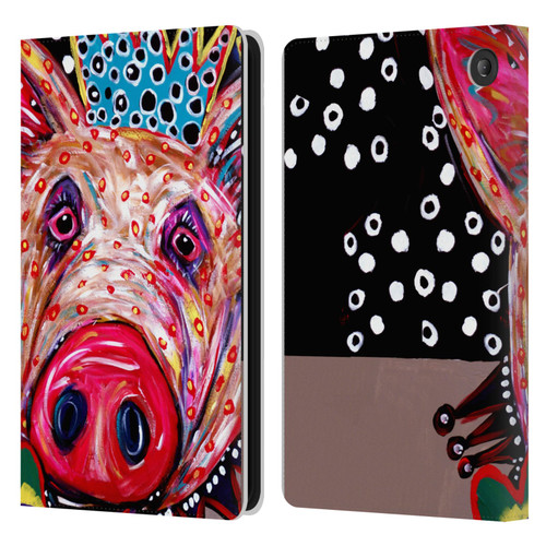 Mad Dog Art Gallery Animals Missy Pig Leather Book Wallet Case Cover For Amazon Fire 7 2022