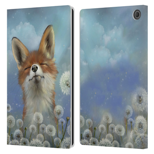 Ash Evans Animals Dandelion Fox Leather Book Wallet Case Cover For Amazon Fire Max 11 2023