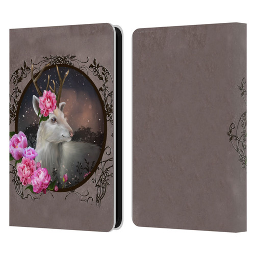 Ash Evans Animals White Deer Leather Book Wallet Case Cover For Amazon Kindle 11th Gen 6in 2022