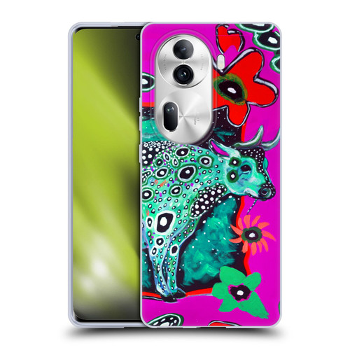 Mad Dog Art Gallery Animals Cosmic Cow Soft Gel Case for OPPO Reno11 Pro