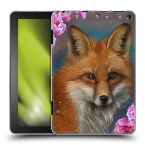 Ash Evans Animals Fox Peonies Soft Gel Case for Amazon Fire HD 8/Fire HD 8 Plus 2020