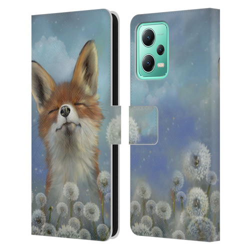 Ash Evans Animals Dandelion Fox Leather Book Wallet Case Cover For Xiaomi Redmi Note 12 5G