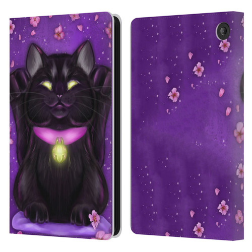 Ash Evans Black Cats Lucky Leather Book Wallet Case Cover For Amazon Fire 7 2022