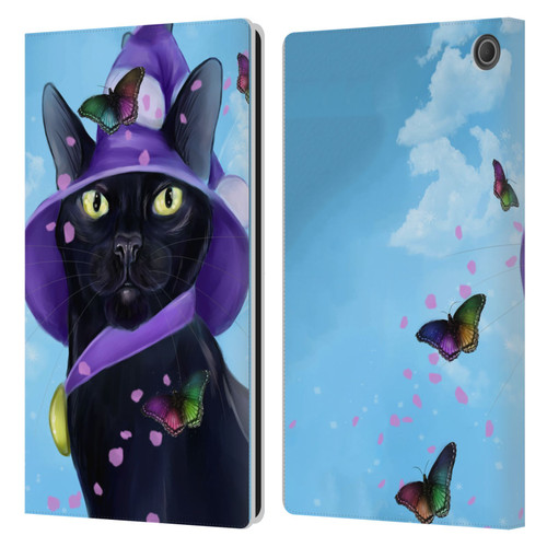 Ash Evans Black Cats Butterfly Sky Leather Book Wallet Case Cover For Amazon Fire Max 11 2023