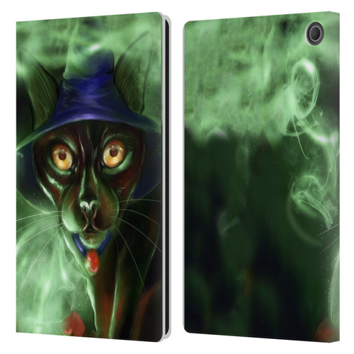 Ash Evans Black Cats Conjuring Magic Leather Book Wallet Case Cover For Amazon Fire Max 11 2023