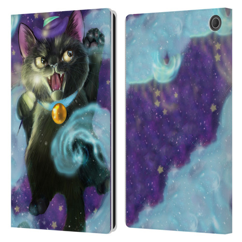 Ash Evans Black Cats Poof! Leather Book Wallet Case Cover For Amazon Fire Max 11 2023